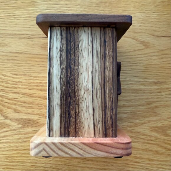 Tzedaka Charity Box Hand Crafted Zebrawood Star of David Judaica - Picture 3 of 10